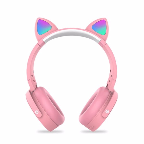 Fidget Headphones Kids Toy Headset, Wireless Bluetooth Headphone Pop Bubble On-Ear Headphone Fidget Toy Rainbow Color Fidget Headset for Children Adults (Pink-Cat)-7
