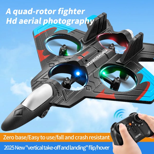 4DRC V32 RC Plane, Foam Remote Control Airplane with Light, 2 Batteries,6-axis Gyro Stabilize Systems RC Fighter Jet Plane Toys .Logistics is randomly sent by EVRI/ROYAL MAIL/DPD.-11