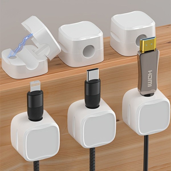 12 Pack Magnetic Cable Clips [Cable Smooth Adjustable] Cord Holder, Under Desk Cable Management, Adhesive Wire Holder Keeper Organizer for Home Office Desk Phone Car Wall Desktop Nightstand(Maybe YunE-15