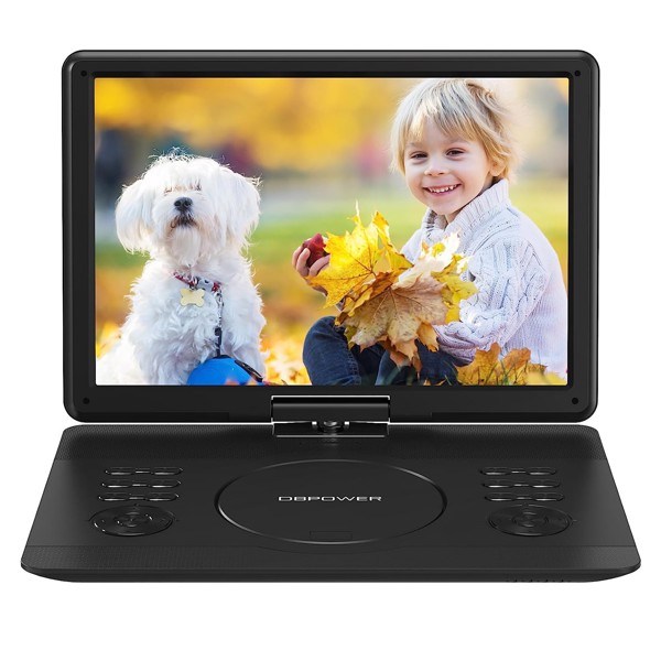 DBPOWER 16.9" Portable DVD Player with 14.1" HD Swivel Large Screen, Support DVD/USB/SD Card and Multiple Disc Formats, 6 Hrs 5000mAH Rechargeable Battery, Sync TV/Projector, (FBA 发货，周末不发货)-9