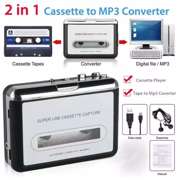 Portable Cassette Player Converter Recorder Convert Walkman Tapes to Digital MP3-10