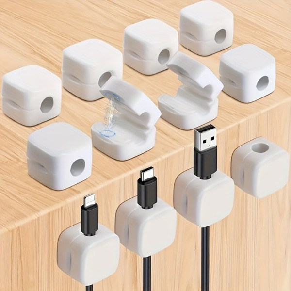 12 Pack Magnetic Cable Clips [Cable Smooth Adjustable] Cord Holder, Under Desk Cable Management, Adhesive Wire Holder Keeper Organizer for Home Office Desk Phone Car Wall Desktop Nightstand(Maybe YunE-22