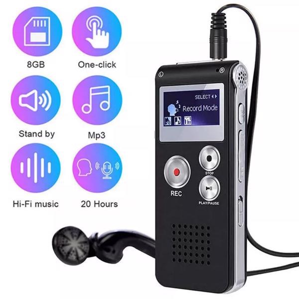 Digital Voice Recorder Dictaphone Audio Sound Recorder Mini Small Spy Lecture-16