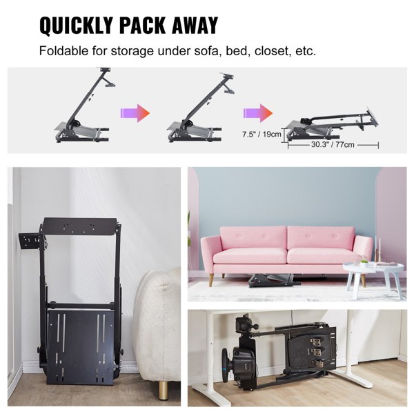 Universal Racing Simulator Steering Wheel Stand, Adjustable for Various Steering Wheels, Enhances Gaming Experience-21