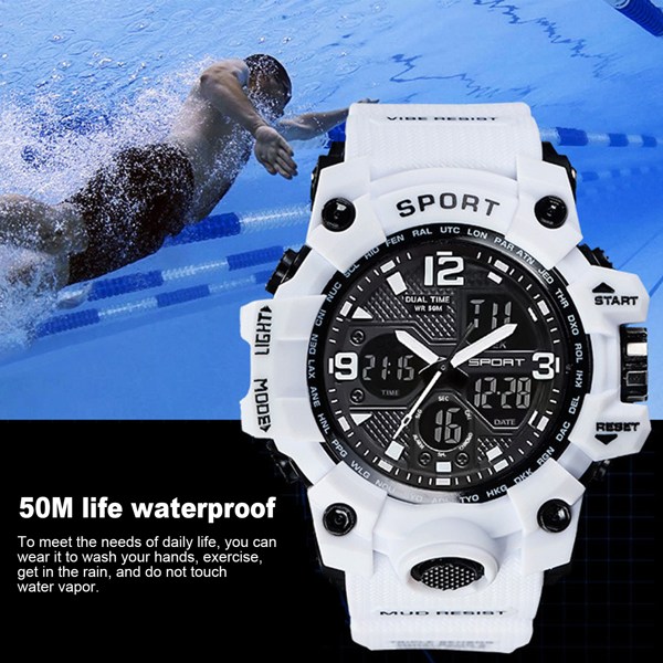 Mens Waterproof Watch Sport Military Analog Quartz Digital Wrist Watches US(tk/temu self-pickup orders)-5