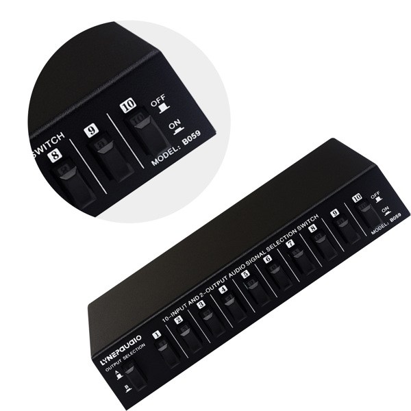Audio SwitcherAudio Selector 10 IN 2 OUT or 2 IN 10 OUT Lossless SwitchinO2-19