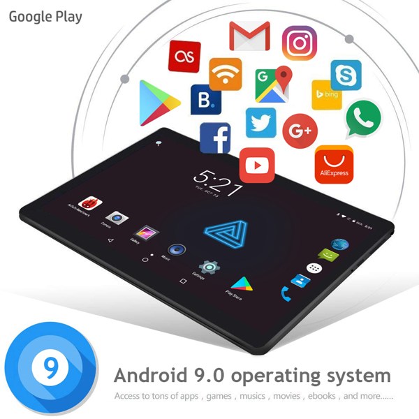 Tabletas de 10,1 pulgadas, 4GB + 64GB, Android 10, Octa Core, red 4G LTE, tarjetas SIM duales, Wifi, Bluetooth, GPS, AI, velocidad-17
