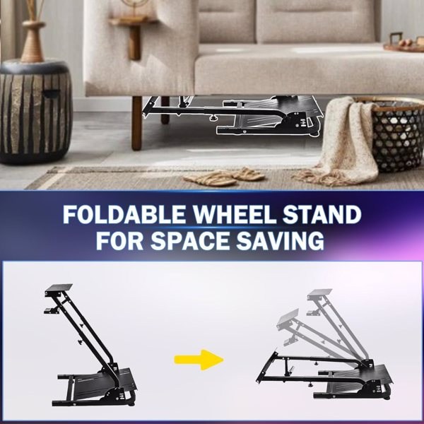 Racing Steering Wheel Stand, Adjustable Steering Wheel Stand, Simulator Racing Stand Compatible with Logitech G25/G27/G29/G920 Thrustmaster T300RS/ T300GT/T150RS TX Xbox PS4 PS5 PC Series-10