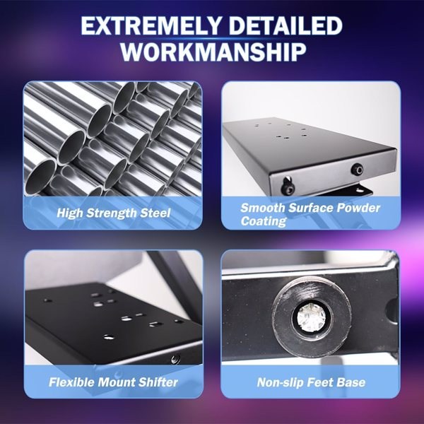 Racing Steering Wheel Stand, Adjustable Steering Wheel Stand, Simulator Racing Stand Compatible with Logitech G25/G27/G29/G920 Thrustmaster T300RS/ T300GT/T150RS TX Xbox PS4 PS5 PC Series-9