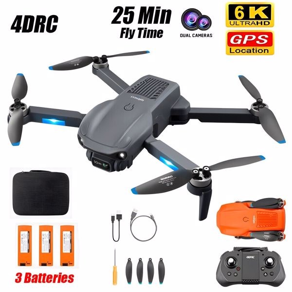 4DRC F12 RC Drone GPS 5G WIFI 6K HD Wide Angle Dual Camera Smart Follow Quadcopter,Professional drones/adult drones, for beginners，Logistics is randomly sent by USPS/FEDEX/UPS/UNI-9