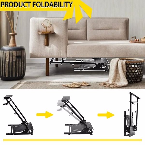 G29 G920 Racing Wheel Stand, Height Adjustable & Foldable Steering Wheel Stand for Logitech G923 G25 G27,Supporting Thrustmaster T80 T150 TX F430 Gaming Wheel Stand(Wheel Pedals NOT Included)-11