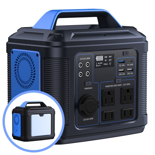 300W Portable Power Station, 296Wh 80000mAh Lithium Battery Generator Solar for Outdoor Camping RV Home,Power Supply-9