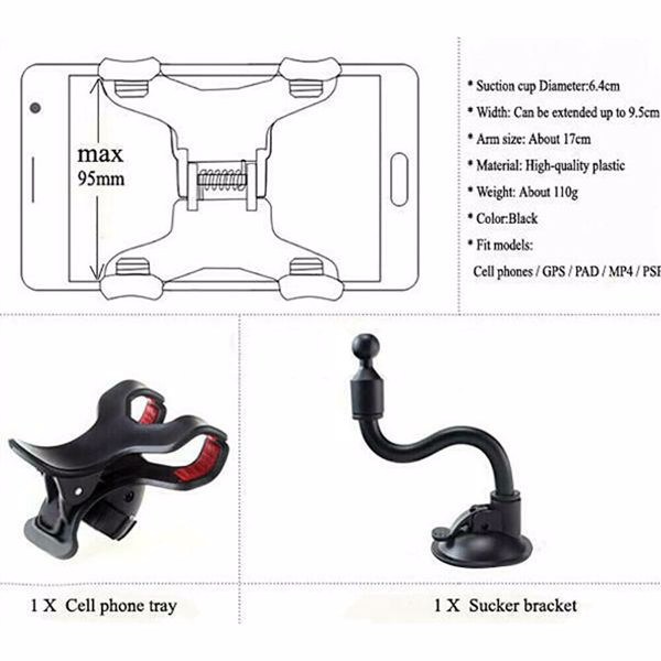 360° Car Windshield Mount Cradle Suction Cup Holder for Cell Phone GPS(tk/temu self-pickup orders)-18