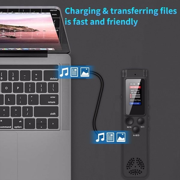 8GB Rechargeable LCD Digital Audio Sound Voice Recorder Dictaphone MP3 Player-10