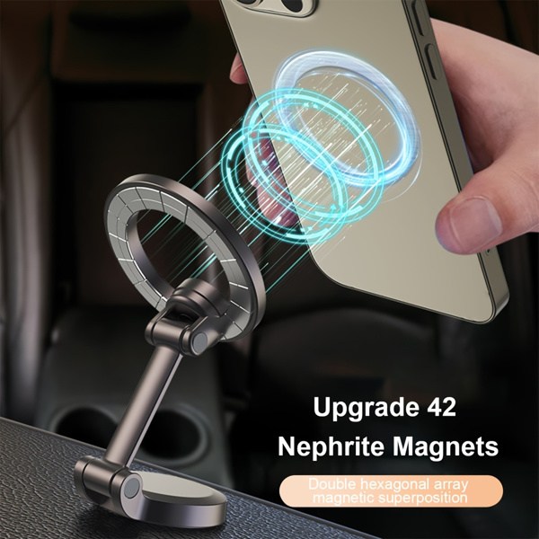 Silver Color Car Mount, Magnetic Phone Holder for Car, Hands Free iPhone Car Holder Mount Dash Phone Mount for Car Fit for iPhone 15 14 13 12 Pro Max Plus Mini Cases(Maybe YunExpress Logistics)-13