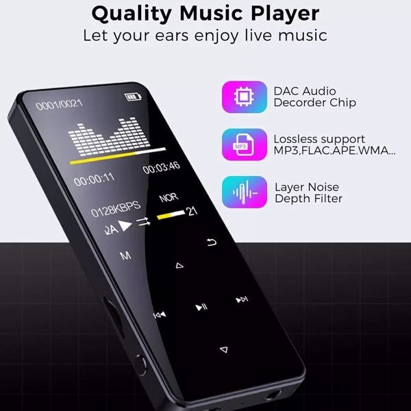 Bluetooth MP3 Player HiFi Bass Music Player HD FM Radio Alarm Support 128GB-7