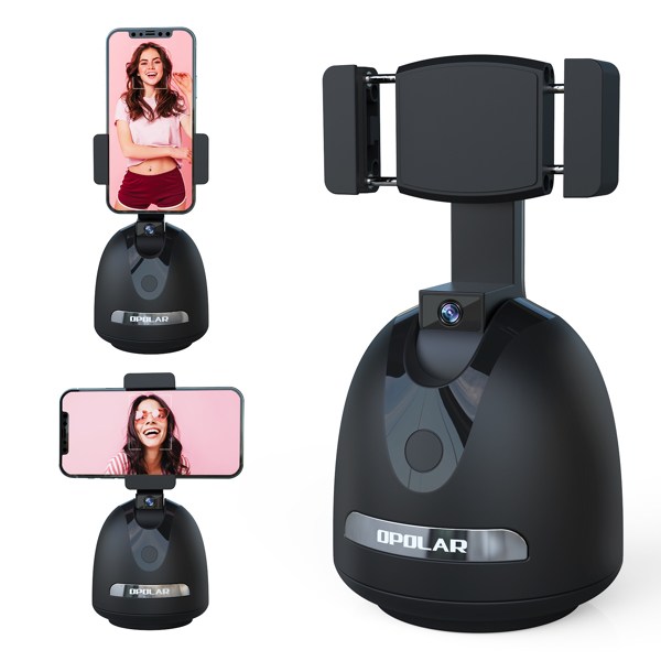 Auto Face Tracking Phone Holder, No App Required, 360° Rotation Face Body Track Camera Mount, AI Smart Tracking Tripod for Vlog Shooting Live Streaming Indoor Outdoor, Build-in Battery-8