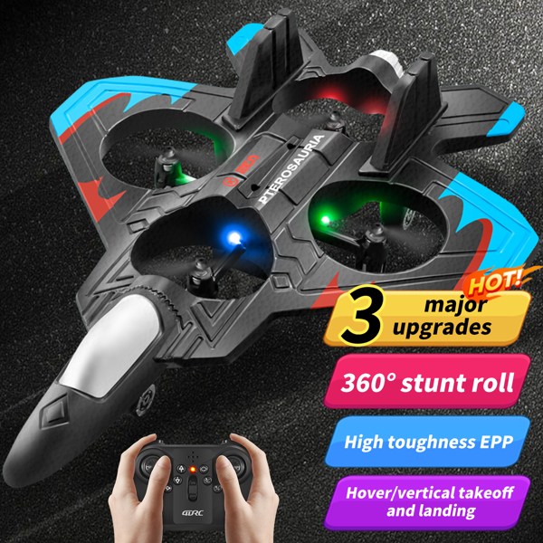 4DRC V32 RC Plane, Foam Remote Control Airplane with Light, 2 Batteries,6-axis Gyro Stabilize Systems RC Fighter Jet Plane Toys .Logistics is randomly sent by EVRI/ROYAL MAIL/DPD.-7