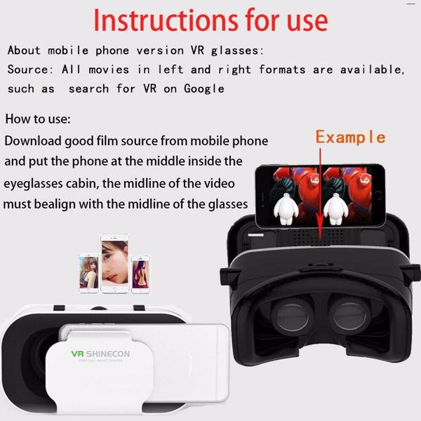 Virtual Reality VR 3D Glasses With Remote for 4.7-6" Android IOS iPhone Samsung-11