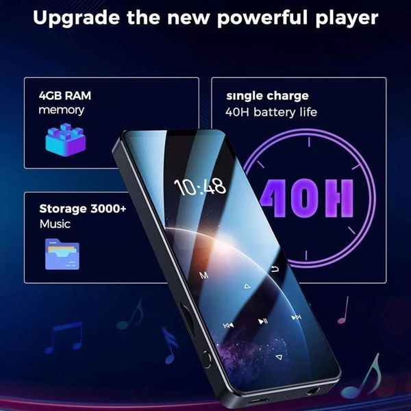 Bluetooth MP3 Player HiFi Bass Music Player HD FM Radio Alarm Support 128GB-11