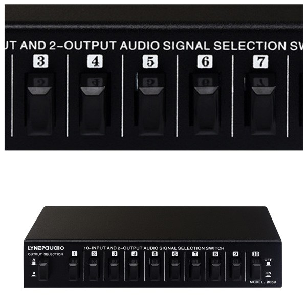 Audio SwitcherAudio Selector 10 IN 2 OUT or 2 IN 10 OUT Lossless SwitchinO2-17