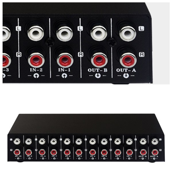 Audio SwitcherAudio Selector 10 IN 2 OUT or 2 IN 10 OUT Lossless SwitchinO2-18