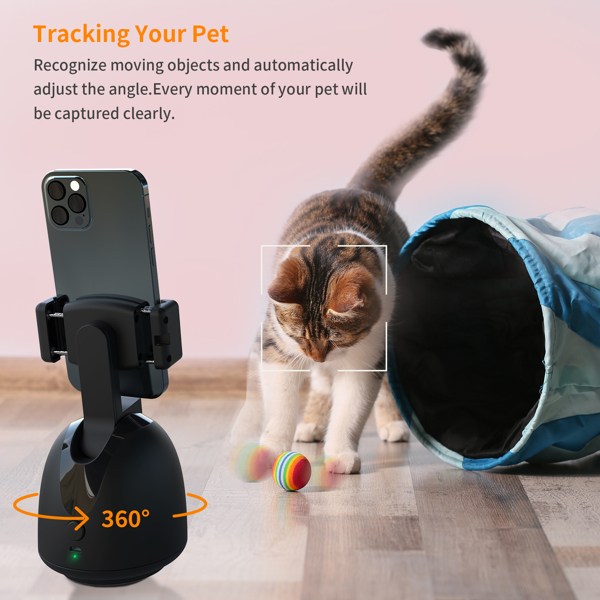 Auto Face Tracking Phone Holder, No App Required, 360° Rotation Face Body Track Camera Mount, AI Smart Tracking Tripod for Vlog Shooting Live Streaming Indoor Outdoor, Build-in Battery-14