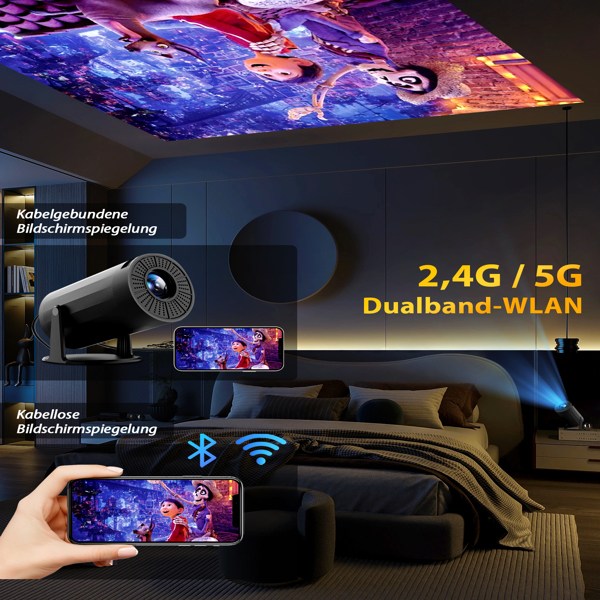 Mini Projector: Portable, cost-effective, 180° projection angle, portable projector with wireless connection & mobile device compatibility for movies-25